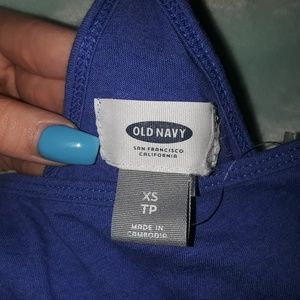 Blue racerback tank top